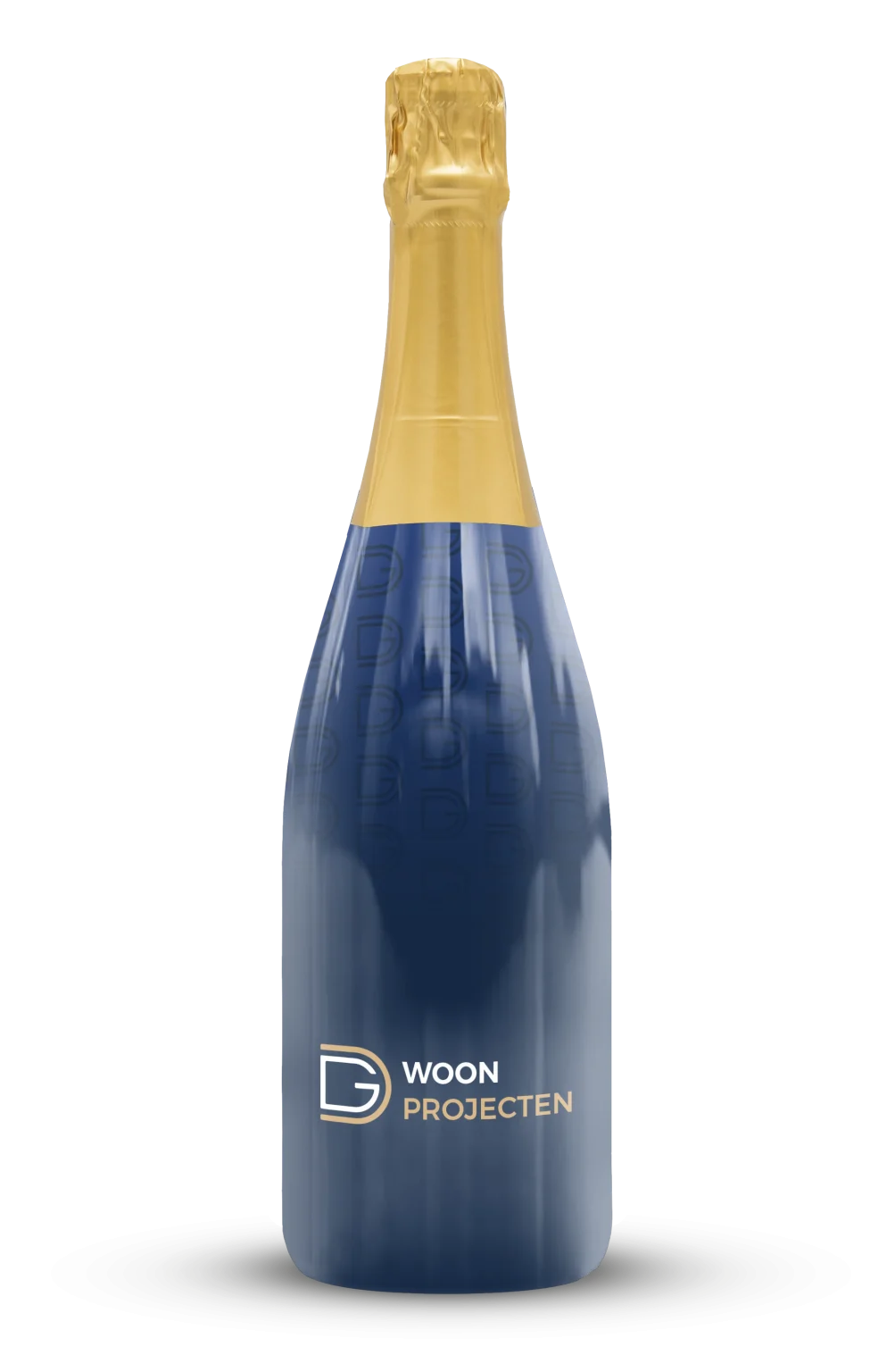 Bedrukte fles cava van Woon Projecten