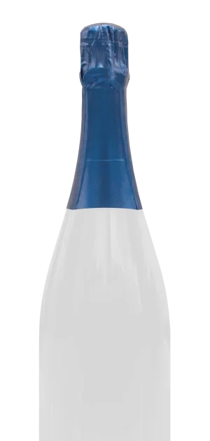 Blauwe capsule van fles bedrukken voor cava, prosecco en champagne